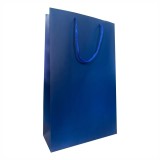 Pungi Cadou Paper Craft Bleumarin 23x38x10cm Set 10 Buc, Hartie 250g/mp Plastifiata, Manere Snur