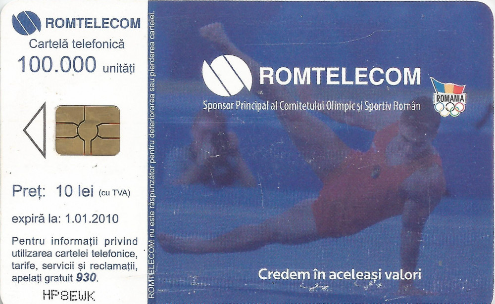 România, gimnastică, cartelă telefonică Romtelecom, 2010 | Okazii.ro