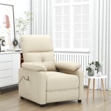 VidaXL Fotoliu de masaj, crem, material textil