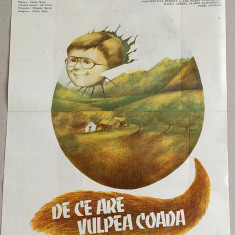 De ce are vulpea coada - Afis Romaniafilm film românesc 1988 cinema Epoca de Aur