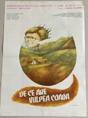 De ce are vulpea coada - Afis Romaniafilm film rom&amp;acirc;nesc 1988 cinema Epoca de Aur foto