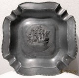 Cumpara ieftin Scrumiera extrem de rara Fein Zinn Angel Mark.Corabie galeon cu panze in relief.