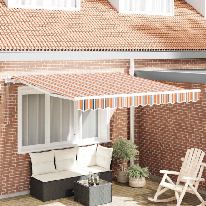 Marchiză Retractabilă Portocalie / Gri / Albastru / Alb 350 x 250 cm