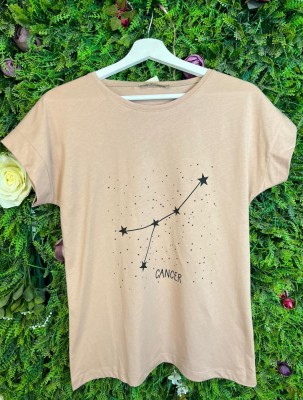 Tricou Bej din Bumbac, Zodiac foto