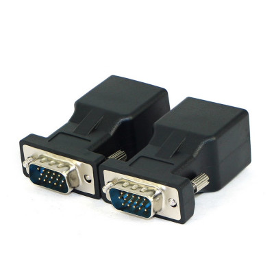 Extender extensie prelungire VGA tata la Lan mama Cat5 Cat5e RJ45 pret/set foto