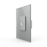 Cumpara ieftin Intrerupator simplu touch Livolo gri cu rama din sticla 1M, serie noua