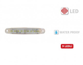 Lampa gabarit 9 led Alb 12V-24V Slim foto