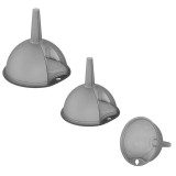 Cumpara ieftin Set 3 palnii din plastic, gri, 10 cm, 12.5 cm, 14.5 cm, Y286