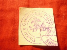 Timbru Albania 1913 - 10 para violet stampilat , urma de fragment verso