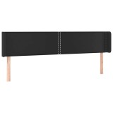 Cumpara ieftin Tablie de pat cu aripioare negru 203x16x78/88cm piele ecologica
