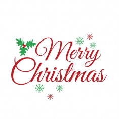 Sticker decorativ, Merry Christmas, Rosu, 60 cm, 7066ST