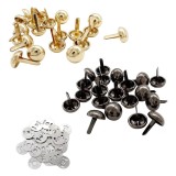 Cumpara ieftin Set 40 nituri dublu cap pentru lucrări de pielărie, 15 mm, metal, multicolor
