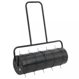 vidaXL Tăvălug gazon de grădină cleme de aerisire negru 63 L fier/oțel