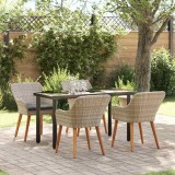 Cumpara ieftin Set de dining Gri deschis Rattan poli