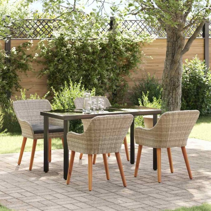 vidaXL Set de dining Gri deschis Rattan poli 3261714
