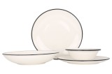 Bonna Set de vesela (Large) - Linea Black - 24 bucăți - 6 persoane - Porţelan