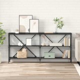 vidaXL Masă de consolă Stejar Negru 160 x 30 x 75 cm Lemn compozit 881904