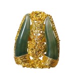 INEL REGLABIL DIN METAL CU FINISAJ AURIU ȘI RĂȘINĂ VERDE