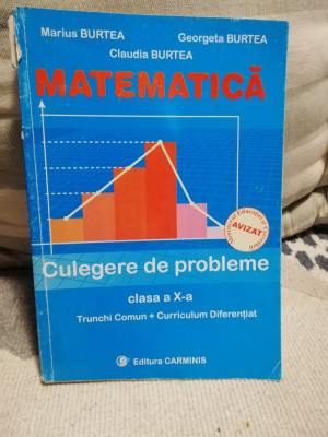 Culegere de probleme Matematica cl a X-a - Marius, Georgeta, Claudia Burtea foto