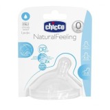 Tetina din silicon inclinata Chicco Natural Feeling, 1 buc, flux normal, 0 luni+