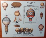 PARAGUAY -Aniversare 200 ani de la primul zbor cu balonol-MOMTGOLFIER- Colita RARA--MNH-NESTAMPVEZI SCAN