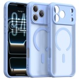Husa Matte compatibil cu MagSafe pentru IPhone 18 Pro, protectie completa, contur Albastru Deschis