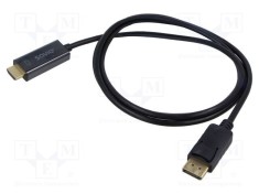 Cablu DisplayPort la HDMI 1,5m negru 30AWG SAVIO