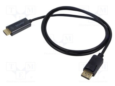 Cablu DisplayPort la HDMI 1,5m negru 30AWG SAVIO foto