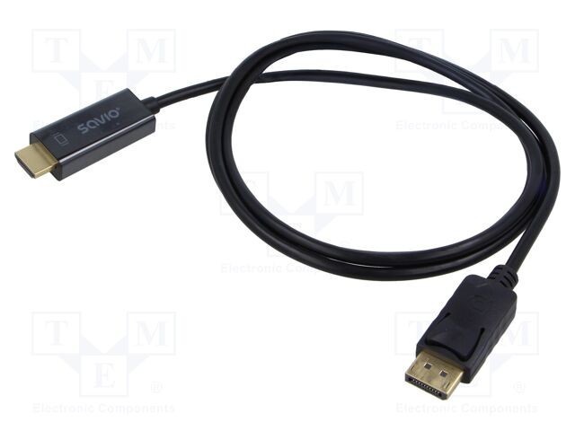 Cablu DisplayPort la HDMI 1,5m negru 30AWG SAVIO