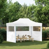 VidaXL Cort de petrecere pliabil cu 3 pereți laterali, alb, 280x410x315 cm, oțel 48899