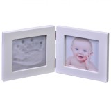 Kit amprenta pentru bebelusi, rama foto, alb, 1 mulaj, 2 D