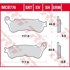 Set placute frana fata TRW MCB776SRM - Honda Forza - Jazz - SH 250-300 - Hornet 600 - VFR 800 - Varadero 1000 - Suzuki Burgman - Sixteen 125-250cc