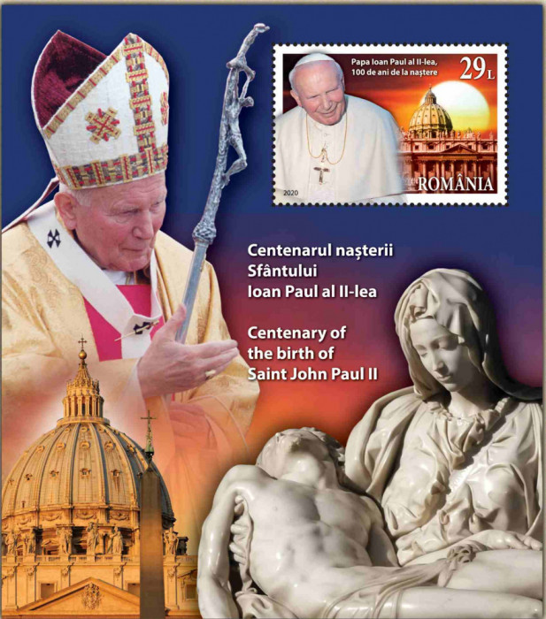 ROMANIA 2020, Centenarul nașterii Sf&acirc;ntului Ioan Paul al II-lea, MNH, 2284a