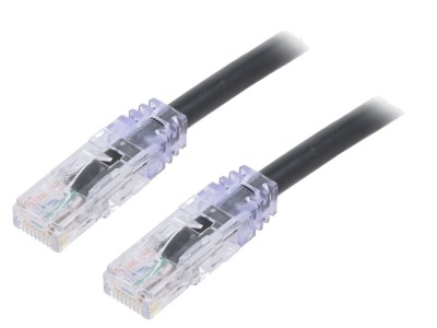 Cablu patch cord negru UTP Cat6a 3m foto