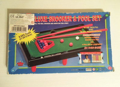 * Joc biliard mini, pentru copii, Deluxe Snooker &amp;amp; Pool Set, 22x13 cm foto