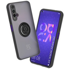 Husa Huawei Nova 5T Asteroid GSM Glinth Cu Inel Suport Stand Magnetic - Negru