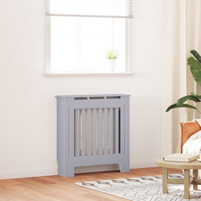 vidaXL Capac radiator 2 pcs Gri 112x19x81.5cm Lemnstratificat 3403243