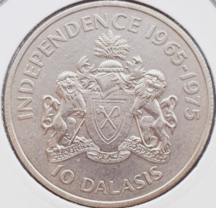 48 Gambia 10 Dalasis 1975 Independence km 16 argint