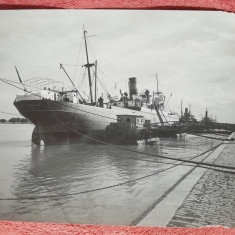 Fotografie, nava Alexandra in portul Galati, inceput de secol XX