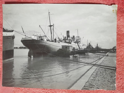 Fotografie, nava Alexandra in portul Galati, inceput de secol XX foto