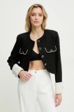 Answear Lab sacou culoarea negru, desfacut, neted