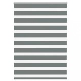 Jaluzea Zebra Gri &Icirc;nchis 95x100cm vidaXL, Lățime Țesătură 90.9cm, Poliester, Montaj cu/fără găurire, Siguranță copii