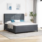Cumpara ieftin Pat cu arcuri cu perna Manual Gri inchis 200 x 180 cm Catifea