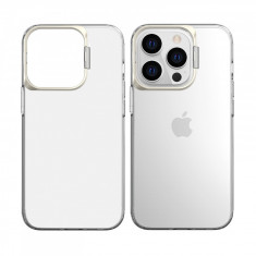 Husa de protectie pentru iPhone 14 Plus, cu suport metalic pentru camera, Bracket Series, Flippy, Protectie Antisoc, PC mat, silicon moale pe margini,