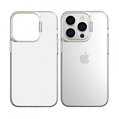 Husa de protectie pentru iPhone 14 Plus, cu suport metalic pentru camera, Bracket Series, Flippy, Protectie Antisoc, PC mat, silicon moale pe margini, foto