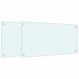 Cumpara ieftin Panou antistropi bucatarie 2 buc. alb 80x40cm sticla securizata