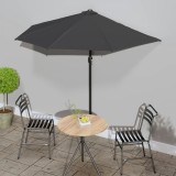 vidaXL Umbrelă de soare de balcon, tijă aluminiu, antracit, 270x144 cm 44589