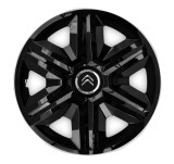 Cumpara ieftin Set 4 capace roti Hubcaps fast black R15 pentru gama auto Citroen, Autohelix MSA