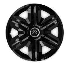 Set 4 capace roti Hubcaps fast black R14 pentru gama auto Citroen foto