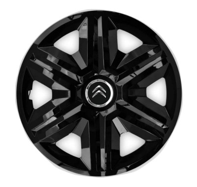 Set 4 capace roti Hubcaps fast black R15 pentru gama auto Citroen foto